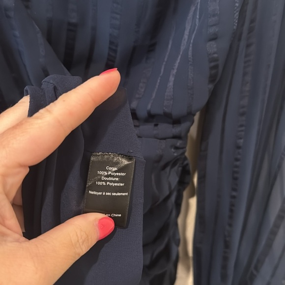 Astr navy striped ruffle dress, small - Picture 6 of 9